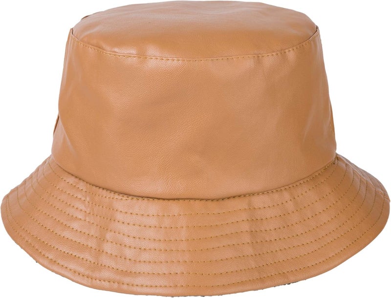ZLYC Unisex Fashion Bucket Hat PU Leather Rain Hat Waterproof Fishmen Cap - Image 3